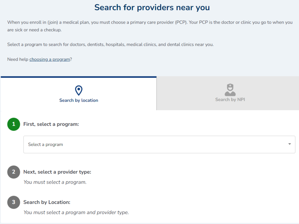 Directory Page to search for Medi-Cal doctors near You