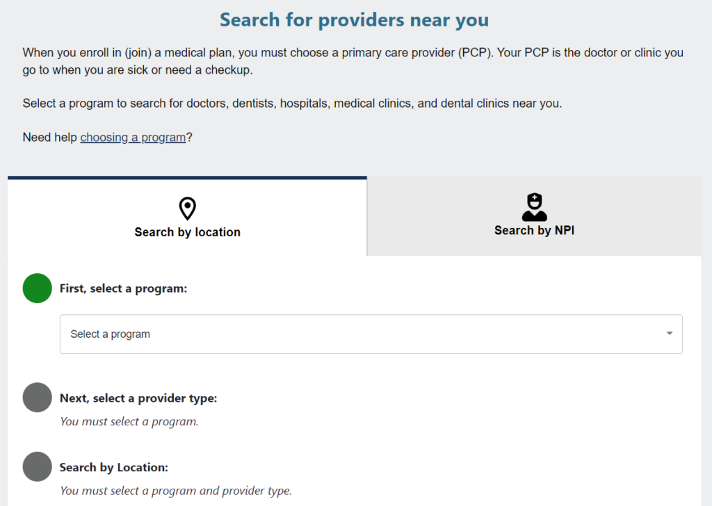 Medi-Cal managed care Directory Tool to find the doctor that accept Medi-cal