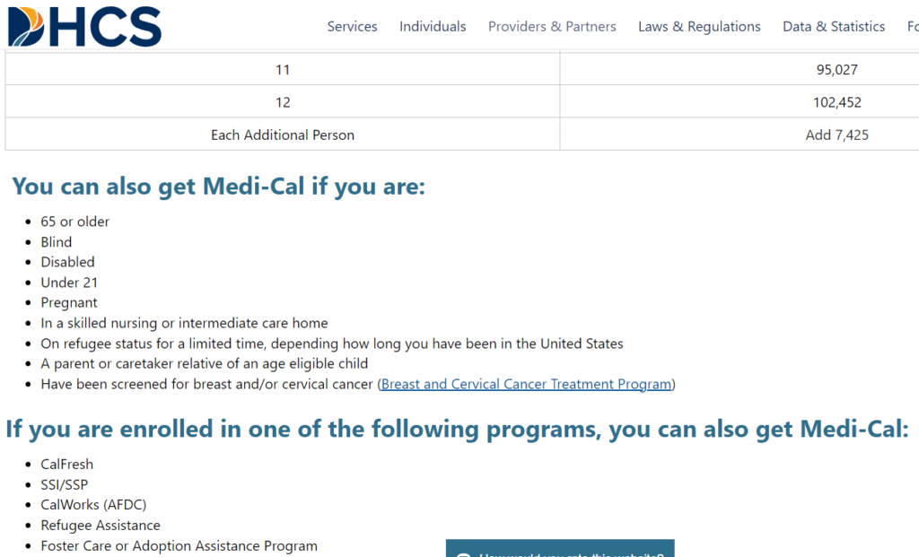 Other Criteria to Check Medi-cal Eligibility