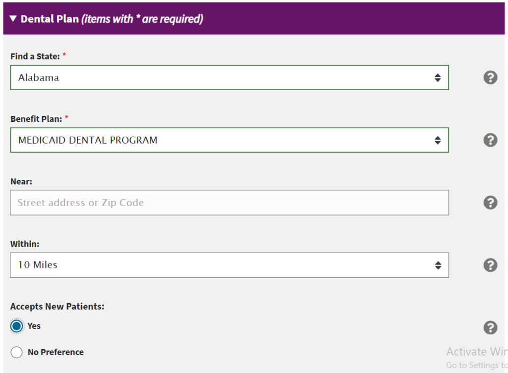 Dentists directory tool to fill the required details